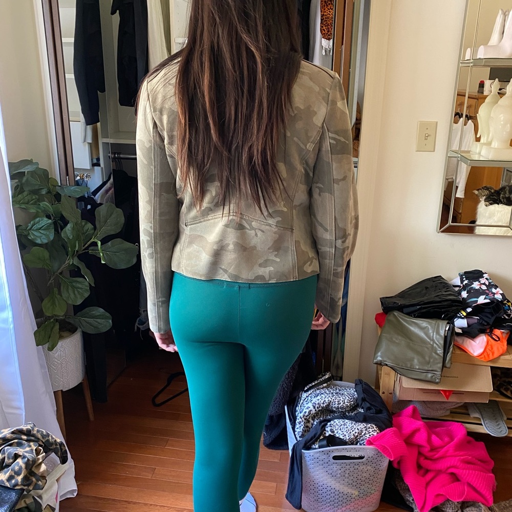 Never worn camo suede jacket
